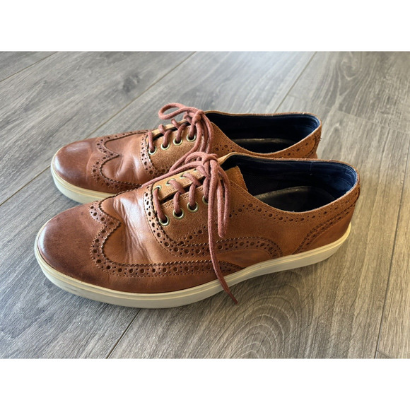 Cole‎ Haan Cognac Leather Suade Wing Tip Lace Up Oxford Sneakers Shoes Size 9.5 main image 6